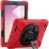 Lenovo Tab M8 (4. sukupolvi) TB300 suojakotelo käsihihnalla ja jalustatoiminnolla punainen