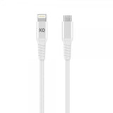 Xqisit Lightning–USB-C-kaapeli, punottu, erikoisvahva, 2 m, valkoinen