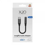 X2O Äänisovitin USB-C–3.5 mm AUX 0,1 m Musta