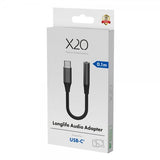 X2O Äänisovitin USB-C–3.5 mm AUX 0,1 m Musta