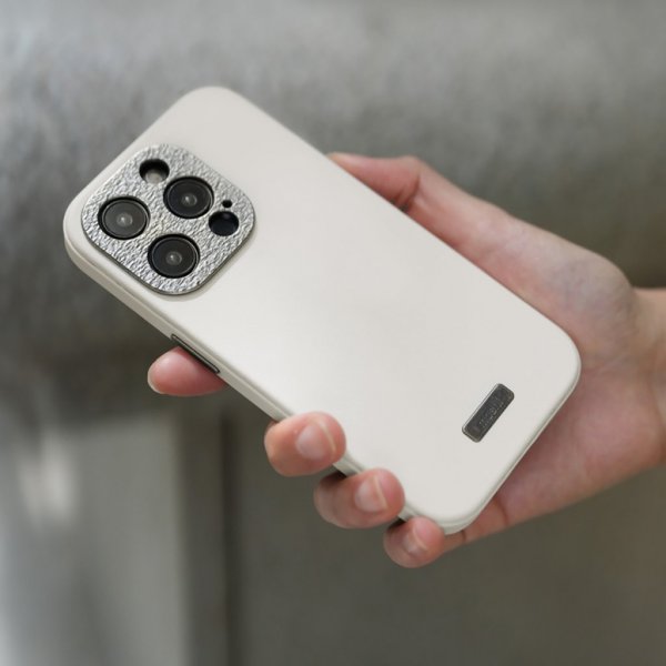 Moshi iPhone 15 Pro Max Kuori Napa MagSafe Eggnog White