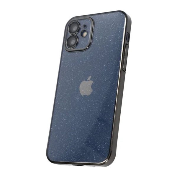 iPhone 11 Suojakuori Glitter Läpinäkyvä Iskunkestävä Musta