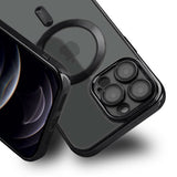 iPhone 12 Pro Max -kuoret, kimaltelevat, läpinäkyvät, MagSafe, musta