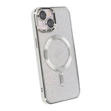 iPhone 13 Kuori Glitter Läpinäkyvä MagSafe Hopea
