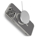 iPhone 15 Pro Max Kuori Glitter Läpinäkyvä MagSafe Hopea