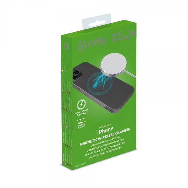 Celly Langaton Laturi Magnetic Wireless Charger 10W MagSafe