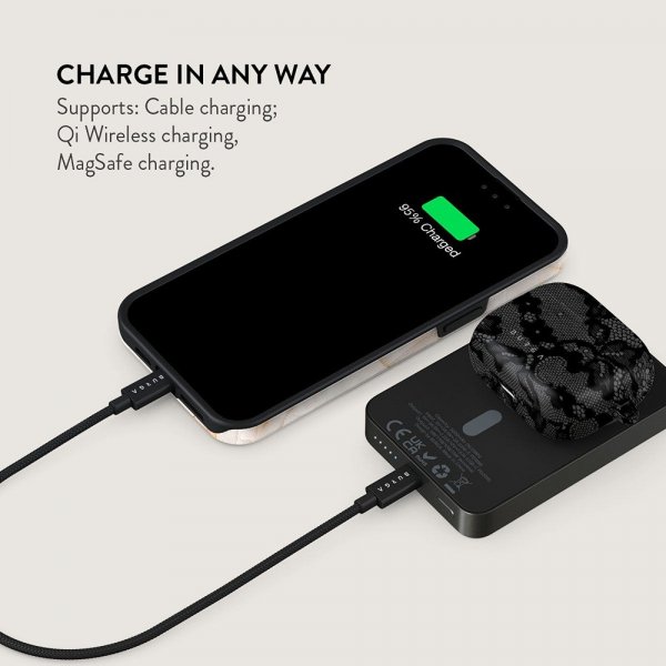 Burga Powerbank MagSafe 5000 mAh Magneettinen Metallinharmaa