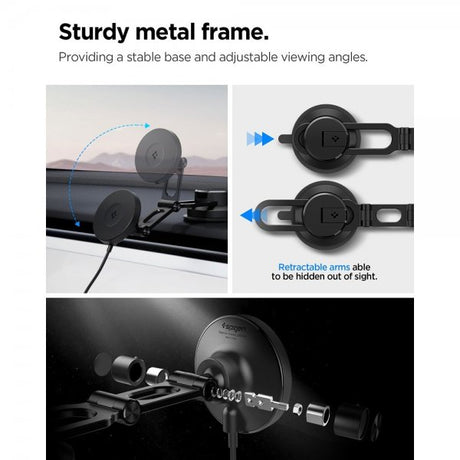 Spigen MagSafe-autoteline langattomalla latauksella OneTap Pro 4 Dashboard/Windshield