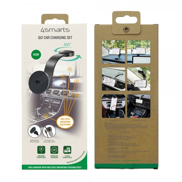 4smarts MagSafe Autoteline Qi2 Car Charging Set