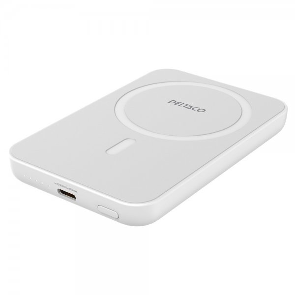 Deltaco MagSafe-varavirtalähde 5000 mAh 20W Valkoinen