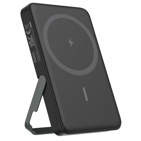 Deltaco MagSafe Powerbank jalustalla 5000 mAh 20W Musta