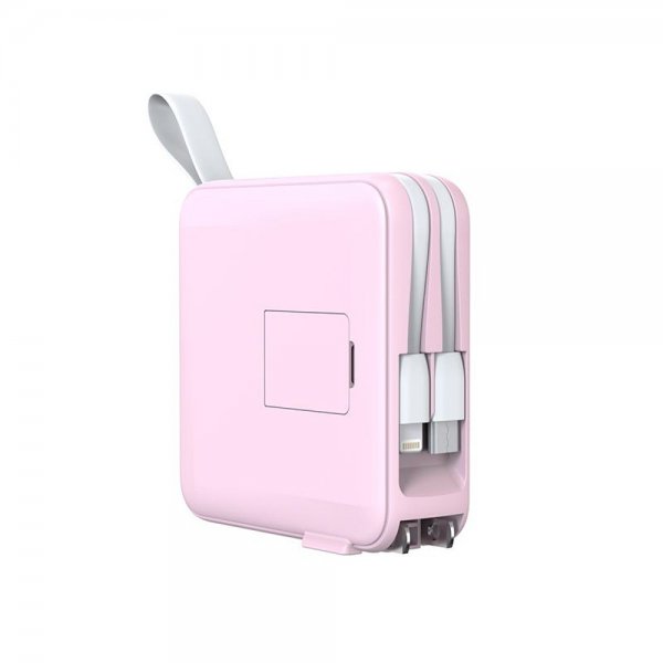 Mobile Origin MagSafe-varavirtalähde/matkalaturi, sisäänrakennetut kaapelit/Apple Watch -lataus, pinkki