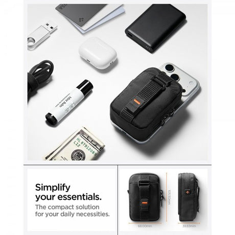 Spigen MagSafe-laukku, kannettava järjestäjäpussi, Tintap Zip MagFit, musta