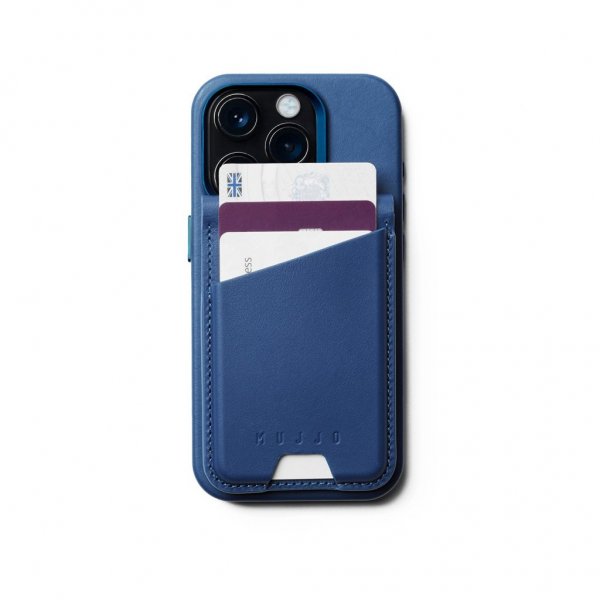 Mujjo Korttikotelo MagSafe Wallet Stand Monaco Blue