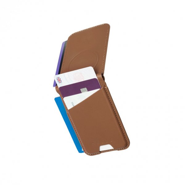 Mujjo Korttikotelo MagSafe Wallet Stand Tan