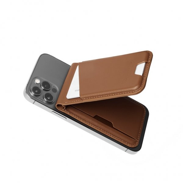 Mujjo Korttikotelo MagSafe Wallet Stand Tan