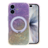 iPhone 17 Marmoroitu Kuori MagSafe-jalustalla Violetti