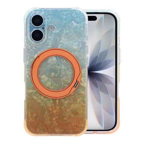 iPhone 17 Marmoroitu Kuori MagSafe-jalustalla Oranssi