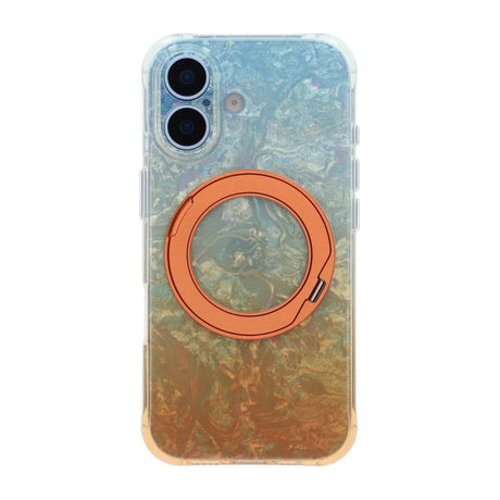 iPhone 17 Marmoroitu Kuori MagSafe-jalustalla Oranssi