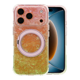 iPhone 17 Pro Max/iPhone 18 Pro Max Kuori marmoroitu MagSafe-teline Vaaleanpunainen