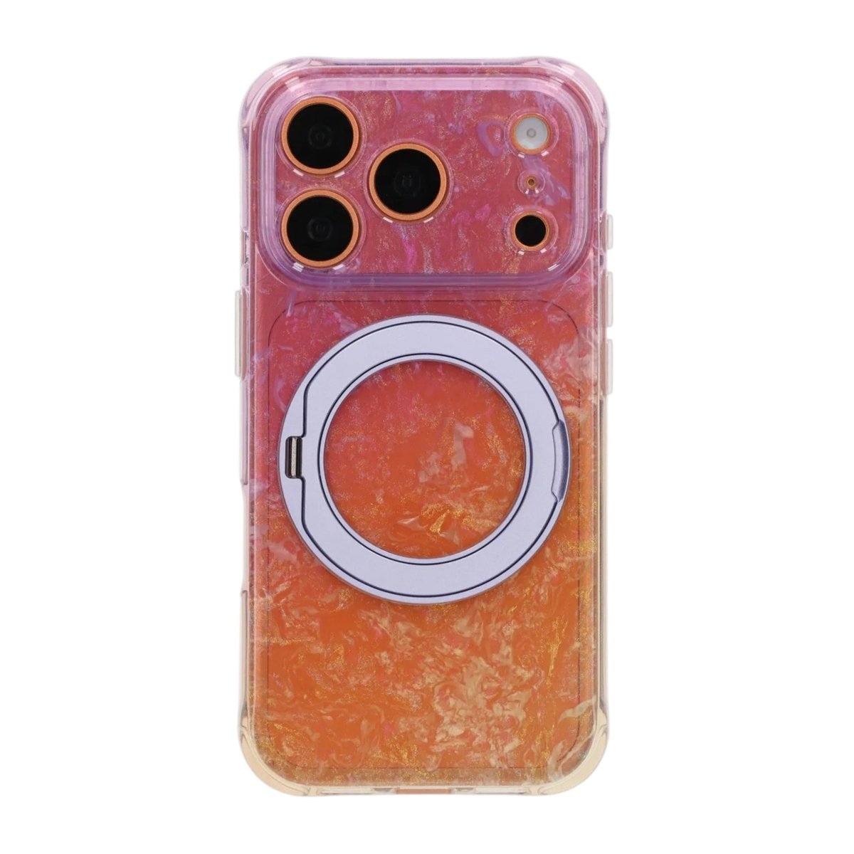 iPhone 17 Pro/iPhone 18 Pro Kuori marmoroitu MagSafe-teline Violetti