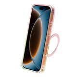 iPhone 17 Pro/iPhone 18 Pro Kuori marmoroitu MagSafe-teline Vaaleanpunainen