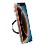 iPhone 17 Pro/iPhone 18 Pro Kuori marmoroitu MagSafe-teline Vaaleanpunainen
