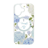 iPhone 17 Kuori Floral Matte MagSafe Sininen