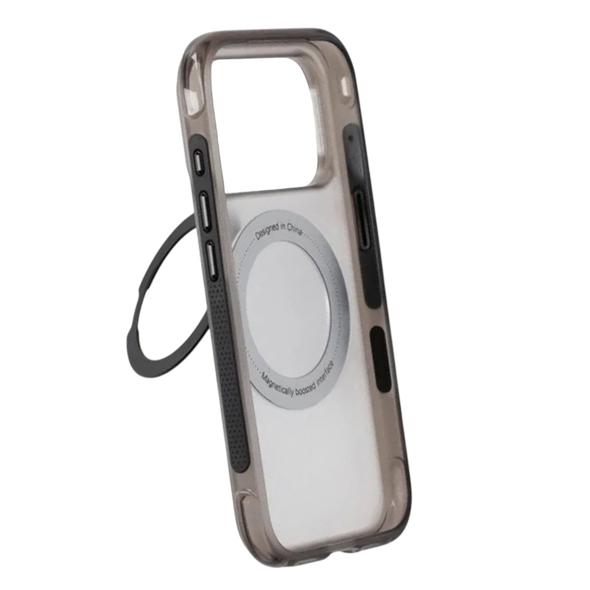 iPhone 17 Pro/iPhone 18 Pro Kuori mattapintainen rengasteline MagSafe Musta
