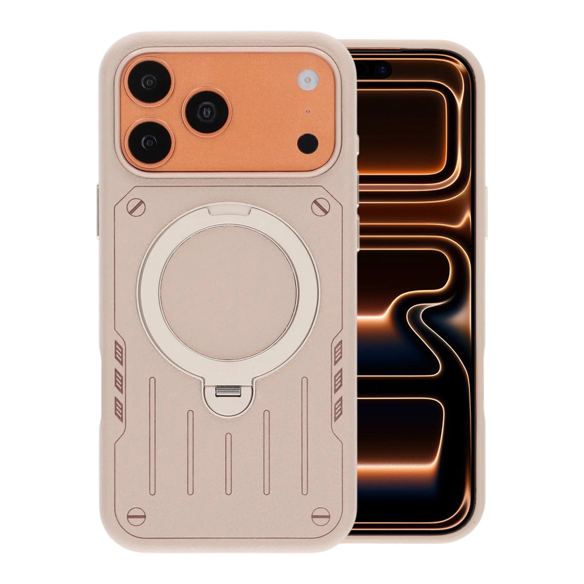 iPhone 17 Pro Max/iPhone 18 Pro Max Kuori Mecha MagSafe-teline Valkoinen