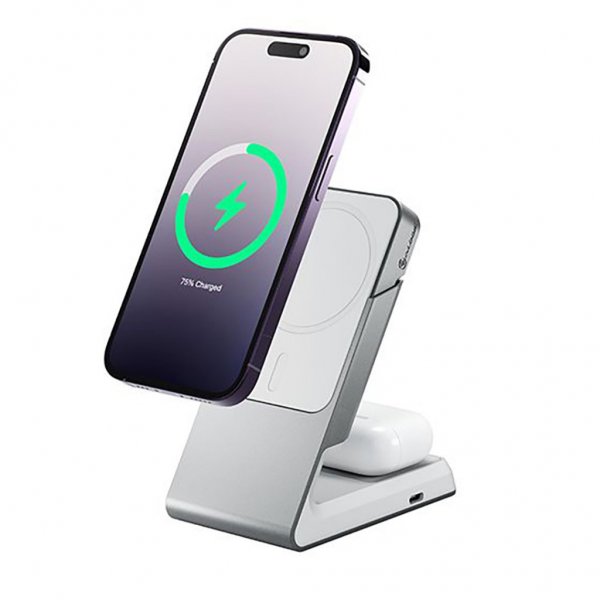 ALOGIC Matrix 2-in-1 Universaali Magneettinen Lataustelakka MagSafe Valkoinen