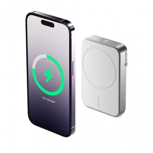 ALOGIC Matrix Universaali Magneettinen Powerbank 5000mAh MagSafe Valkoinen
