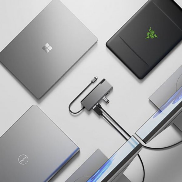 ALOGIC Ultra USB-C Dock PLUS V2 Muistikortinlukija Harmaa