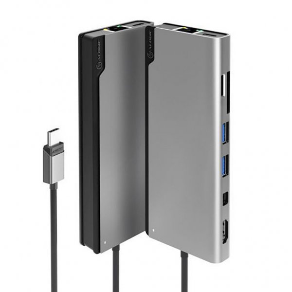 ALOGIC Ultra USB-C Dock PLUS V2 Muistikortinlukija Harmaa