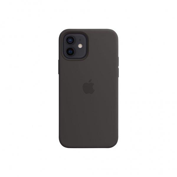 Apple Original iPhone 12/iPhone 12 Pro Kuori Silikonikuori MagSafe Musta