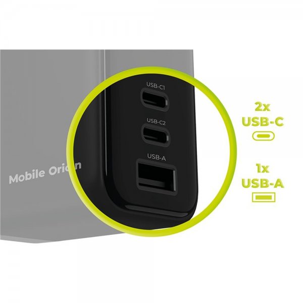 Mobile Origin -laturi näytöllä GaN 65W