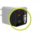 Mobile Origin -laturi näytöllä, GaN 65W, sisäänrakennettu USB-C-kaapeli