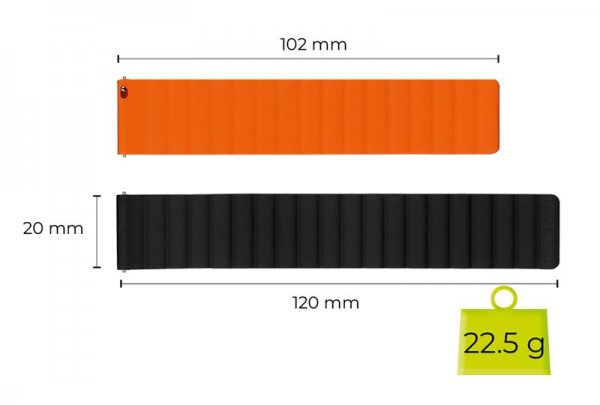 Mobile Origin Samsung Galaxy Watch 8 40/44mm/Classic 46mm ranneke Easy Strap musta-oranssi