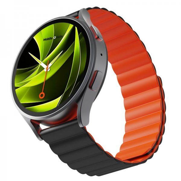 Mobile Origin Samsung Galaxy Watch 20mm Ranneke Easy Strap Musta Oranssi