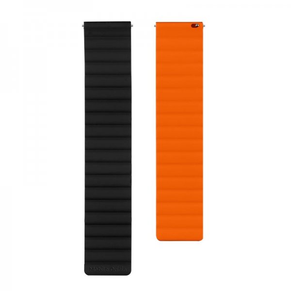 Mobile Origin Samsung Galaxy Watch 20mm Ranneke Easy Strap Musta Oranssi