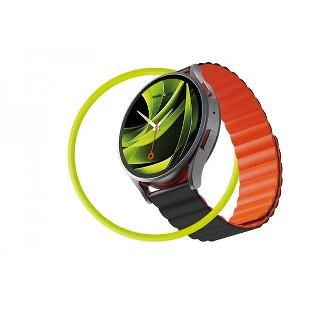 Mobile Origin Samsung Galaxy Watch 8/9 40/44mm/Classic 46mm Ranneke Helppo Magneettinen Ranneke Musta Oranssi