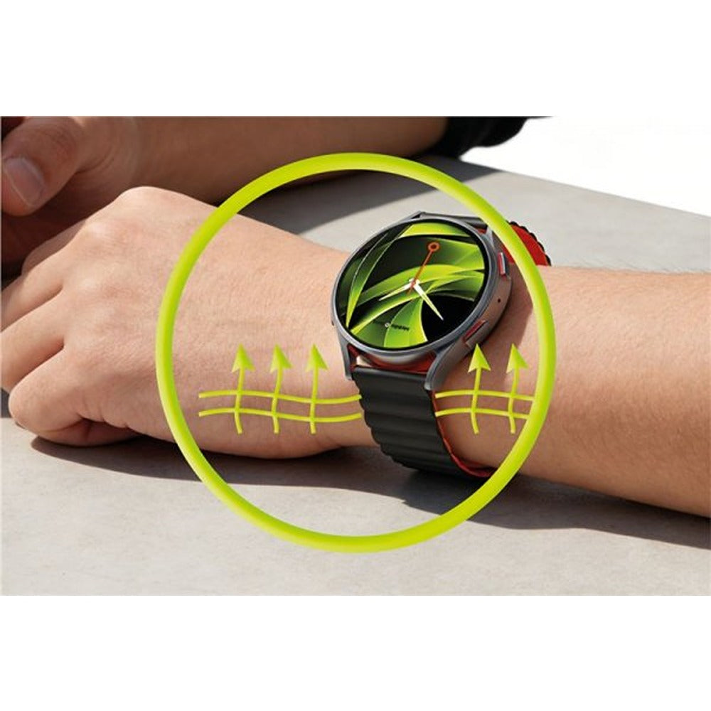 Mobile Origin Samsung Galaxy Watch 8/9 40/44mm/Classic 46mm Ranneke Helppo Magneettinen Ranneke Musta Oranssi