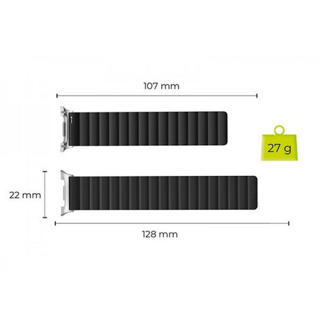 Mobile Origin Samsung Galaxy Watch 8/9 40/44mm/Classic 46mm Ranneke Easy Strap Magneettinen Musta