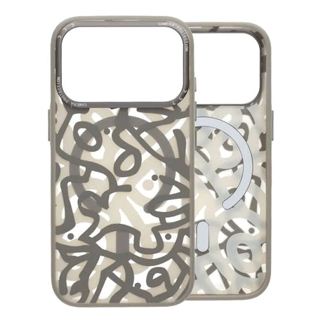 iPhone 17 Pro Max -kuori Graffiti MagSafe Harmaa