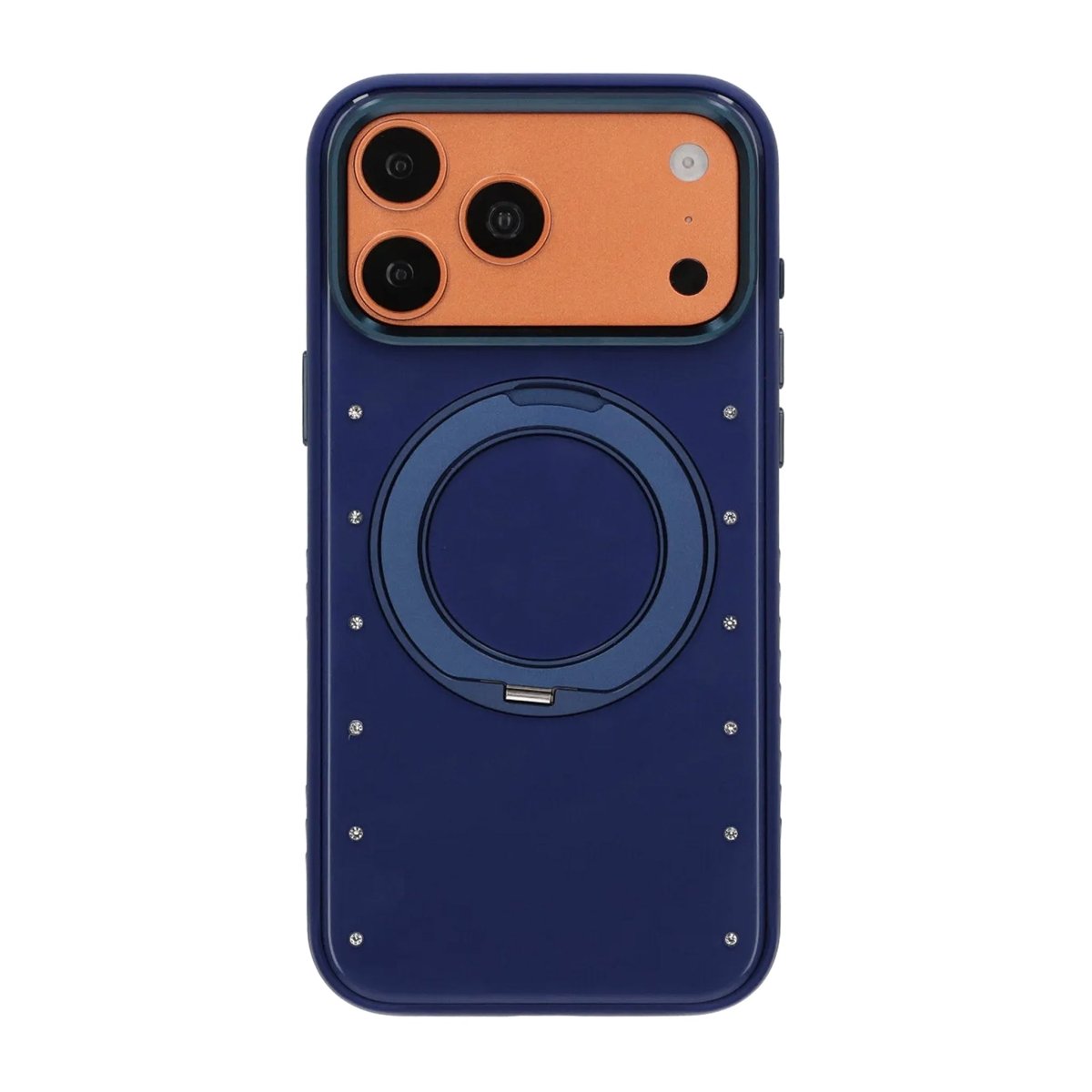 iPhone 17 Pro Max/iPhone 18 Pro Max Kuori MagSafe-teline strassikivillä Sininen