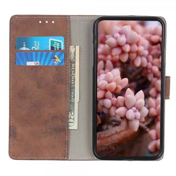 Motorola Edge 20 Lite Suojakotelo Vintage Ruskea