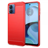 Motorola Moto G14 Kuori Harjattu hiilikuitukuvio Punainen