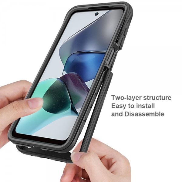Motorola Moto G23 Kuori sisäänrakennetulla näytönsuojalla Ruusu