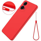 Motorola Moto G24 Power Suojakuori hihnalla, silikoni, punainen
