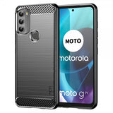 Mofi Motorola Moto G71 5G -kuori, harjattu hiilikuitukuvio, musta